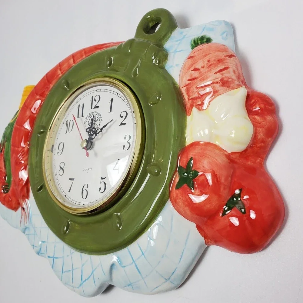 Lobster Hand Painted Fine Ceramic Ware Wall Clock United B International